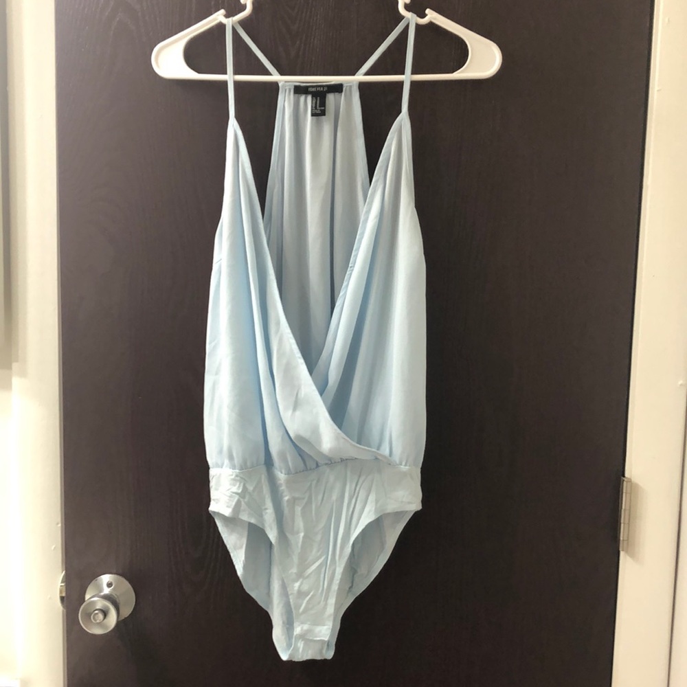 Light Blue Spaghetti Strap Onesie